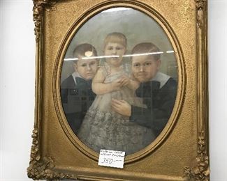$350 - Victorian Chalk Pastel with Frame 