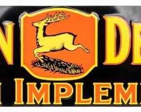 John Deere Embossed Metal Sign
