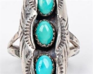 Jewelry Sterling Silver Turquoise Shadowbox Ring
