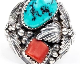 Jewelry Sterling Silver Turquoise Men's Ring
