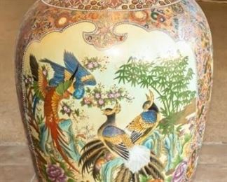 HUGE Peacock Statement Piece Vase
