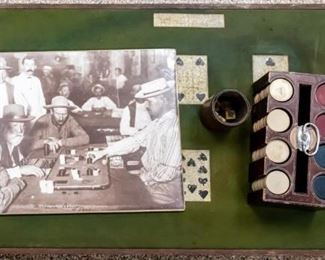 Old West Casino Set Faro Table, Clay Chips, Dice +
