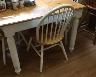 White and Pine table & chairs