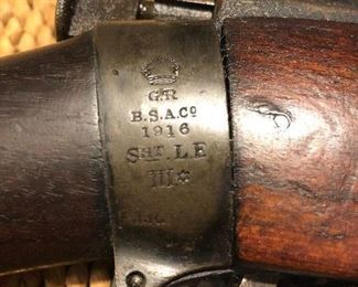 WW 1 1916 Enfield BSA Co. .303 British Mrk 3 Rifle  Modified  Stock.  $575.00