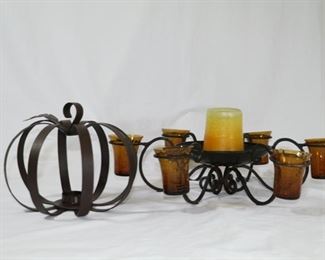 Now $2      pumkin 8"H                       (7) glass candle holder  20"W        sale price     $4!!!!