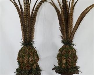 Now $15    (2) pinecone and feather topiaries   34H x 9W                    sale price         $30!!!!!