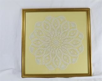 Now $8  Doile in gold frame      23W x 23H                                               sale price    $15!!!