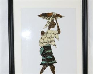 Now $15      African lady made out of butterfly wings                              12 1/2W x 17 1/2 H     sale price     $30!!!