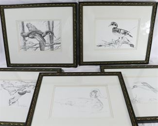Now $20      (5) framed prints of duck drawings by numerous conservation artists   17W x 14 1/2H                                                     sale price     $40!!!!