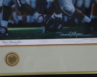 Now $150      "Peyton Manning Pass" framed print.  Signed by Peyton Manning and Daniel Moore    35 3/4W x31H                        sale price    $260.00!!!