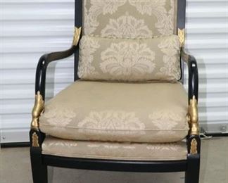 Now $50       Black chair with gold accents                                                      22 1/2W x 26D x 36H        sale price                     $90!!!!