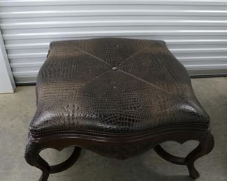 Now $35      Snake skin fabric ottoman           35W x 35L x 19H                Top has minor imperfections in material.                            sale price        $60!!!!