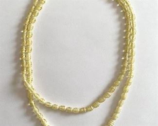 Vintage Vogue champagne swirl glass art bead necklace 29.5” $35
Shipping $2
