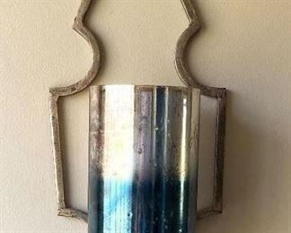 Gold and teal wall sconce $20
