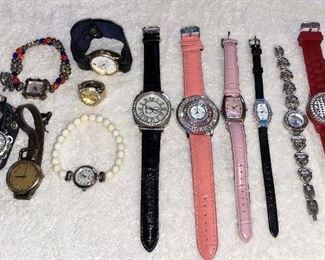 Lot of 12 lady’s fashion watches- most need batteries (must be sold in lot) $15
Shipping = $4