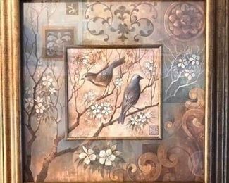 Framed bird print 30”x 30” $40