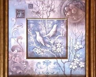 Framed bird print 30”x 30” $40 