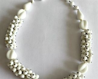 Vintage milk glass bead necklace marked Western Germany 14” $20
Shipping = $3
