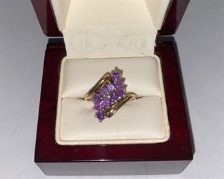 14K gold and amethyst waterfall ring (about a size 7) $400
Shipping (certified shipping only) $12