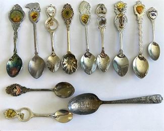 Lot of 12 souvenir spoons (must be sold as lot) $8                                Shipping = $3