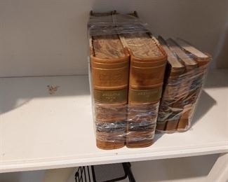 7 Antique Leather Books 