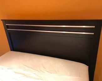 Black Headboard with Modern Flair