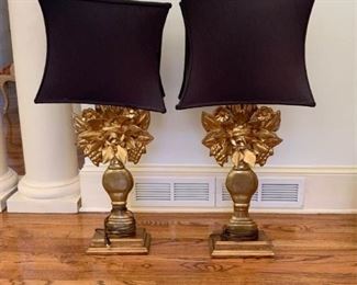 Gold and Black Table Lamps
