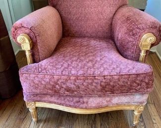 Red and Gold Accent Chair
