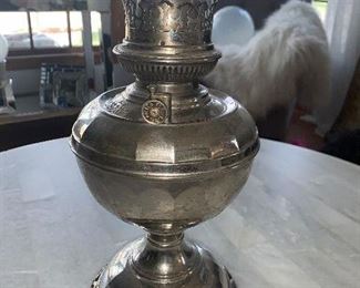 Antique B&H oil lamp with Aladdin 24” tall metal has tarnish and pitting 
$30.00