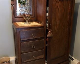 Antique oak chifferobe