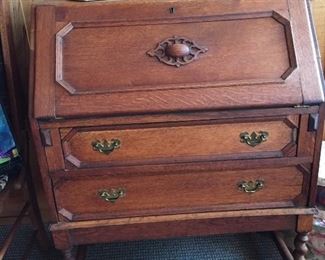 Antique oak secretary