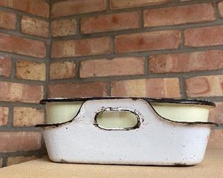 Antique enamel baking pans