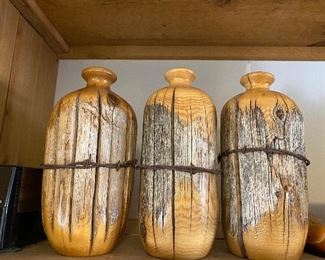 Signed wooden vessels - G. Snedeker