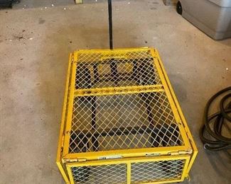 Yellow metal garden cart