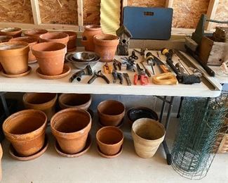 Gardening pots and tools