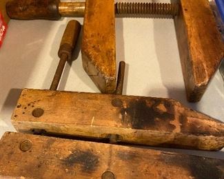 Antique wood clamps