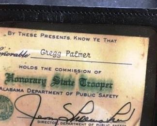 Gregg Palmer was awarded as Honorary Trooper Badge and Card
