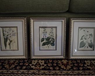 Set of 3 Framed Floral Prints $ 15