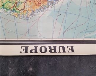 RARE Large Vintage Mid Century Europe 1967 10th ed Wenschow Wall School Map  measures 64  1/2" wide by 71" tall      $175