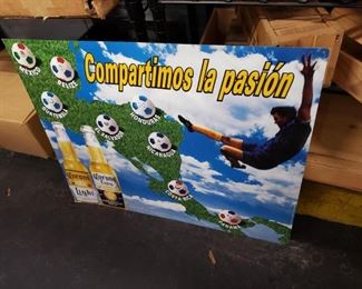 Corona Extra & Corona Light Mexican Compartimos la pasion Soccer tin sign $25