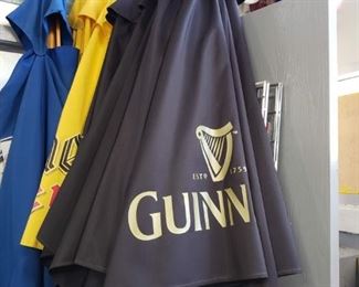 Vintage Guinness 6 sided black fabric patio umbrella 3 available SOLD  Shiner Yellow $150 each 2 available Miller Lite 4 sided 1 used $75 (1) New $160 ea