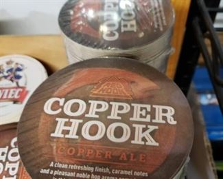 New 50 pack cylinder of Copper Hook Copper Ale coasters $5 each 3 for $12 Case of 20 rolls $50 per case