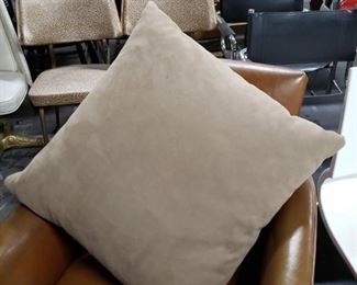 (8) 24"  x 24" Taupe nova suede upscale pillows $395 for 8