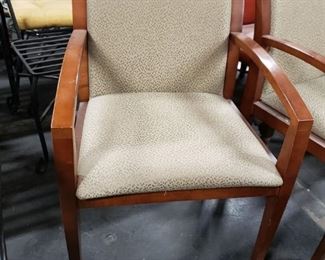 Set of 2 Kimball Upscale fabric padded solid wood guest armchairs  $195 for pair