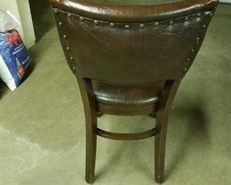 Vintage Thonet brown vinyl padded studded dining side chair $95
