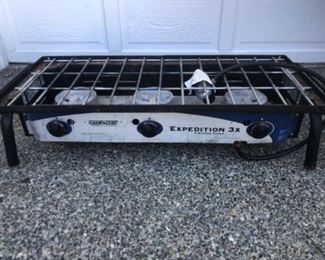 Camp chef triple burner stove. $100 no legs 