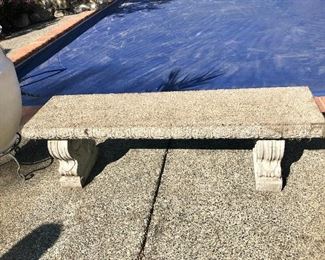 Stone bench
56” long x 16” wide x 17” tall
$200.