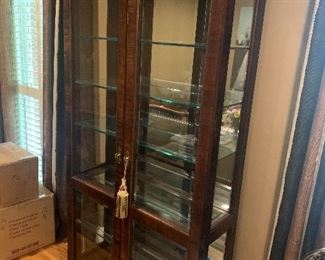 Lighted Mahogany Display Cabinet, $350