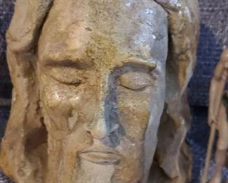 #7 Religious Statue lot.  Jesus head Stone, $25 Tas-Estate-Sales.com to purchase