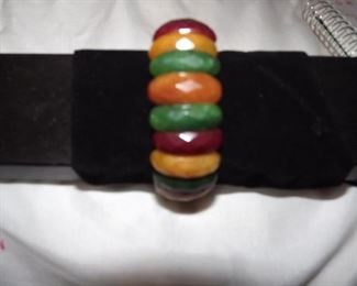 42.    Stretch bracelet made with different gems.  $15.00